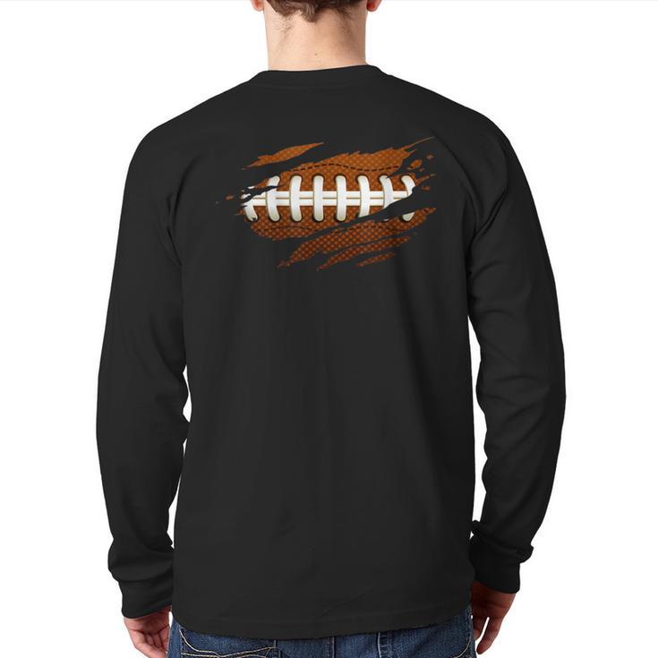 Football Lover Football Ripped s Back Print Long Sleeve T-shirt