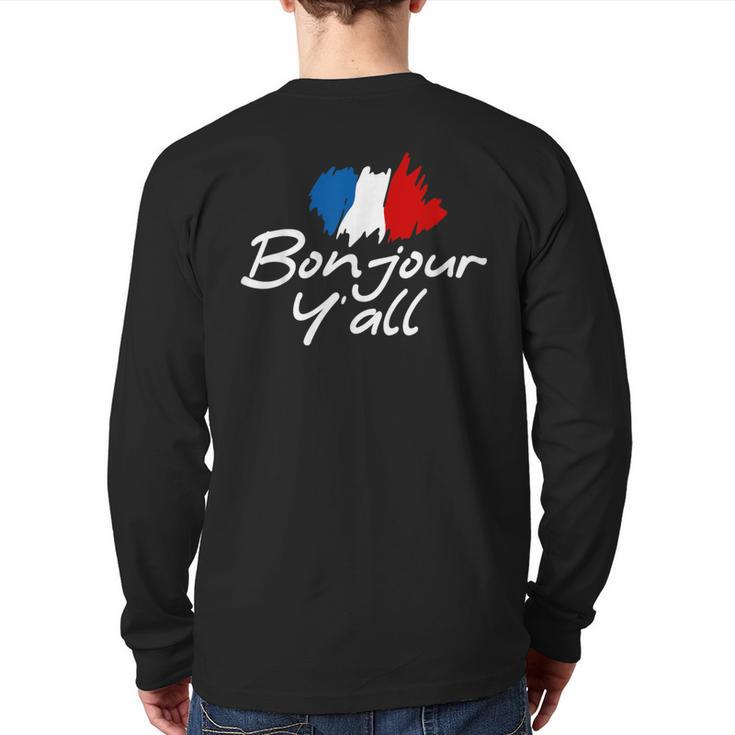 France Roots French Lover Bonjour Y'all Back Print Long Sleeve T-shirt