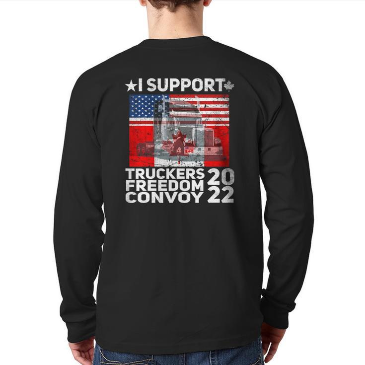 Freedom Convoy 2022 In Support Of Truckers Let's Go Back Print Long Sleeve T-shirt
