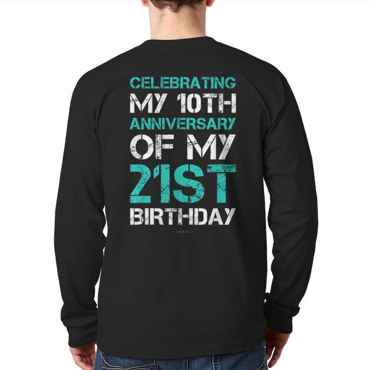 31St Birthday  31 Years Old Party Back Print Long Sleeve T-shirt