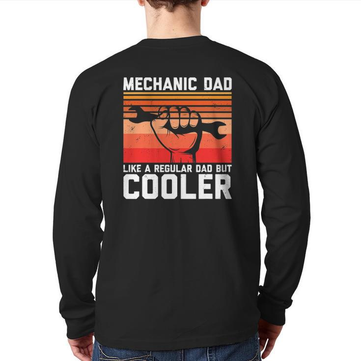 Car Graphic Car Mechanics Car Fathers Car Repair Dads Back Print Long Sleeve T-shirt