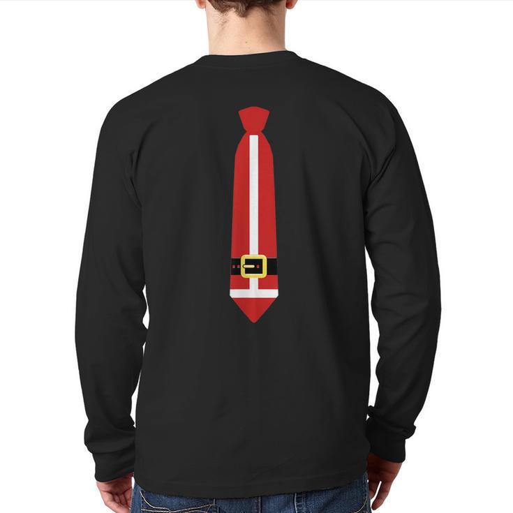 Cute Santa Claus Minimalist Christmas Tie Graphic Back Print Long Sleeve T-shirt