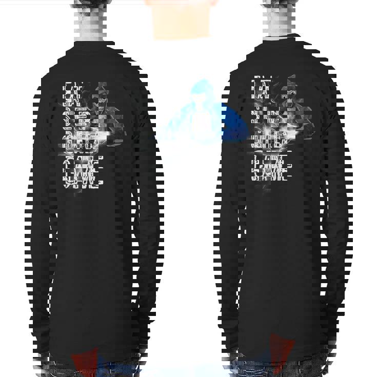 Eat Sleep Gorilla Monke Tag Gorilla Vr Gamer Back Print Long Sleeve T-shirt