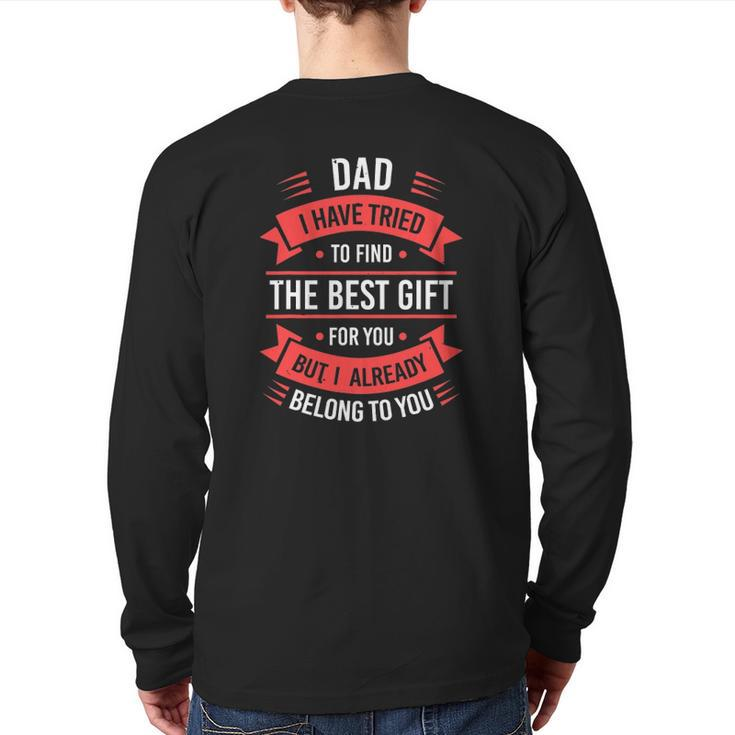 Father's Day Dad From Daughter Son Wife For Dad Retro Back Print Long Sleeve T-shirt