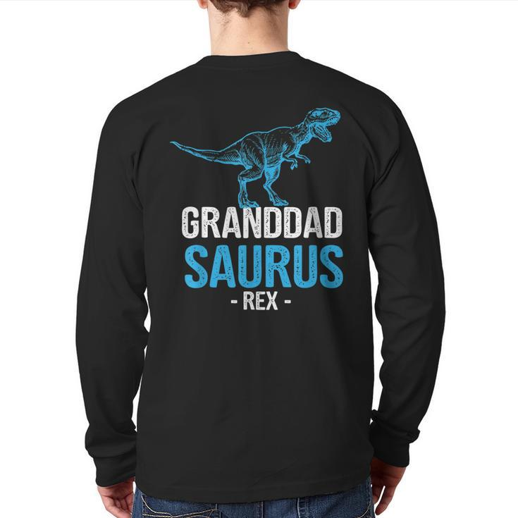 Father's Day For Grandpa Granddad Saurus Rex Back Print Long Sleeve T-shirt