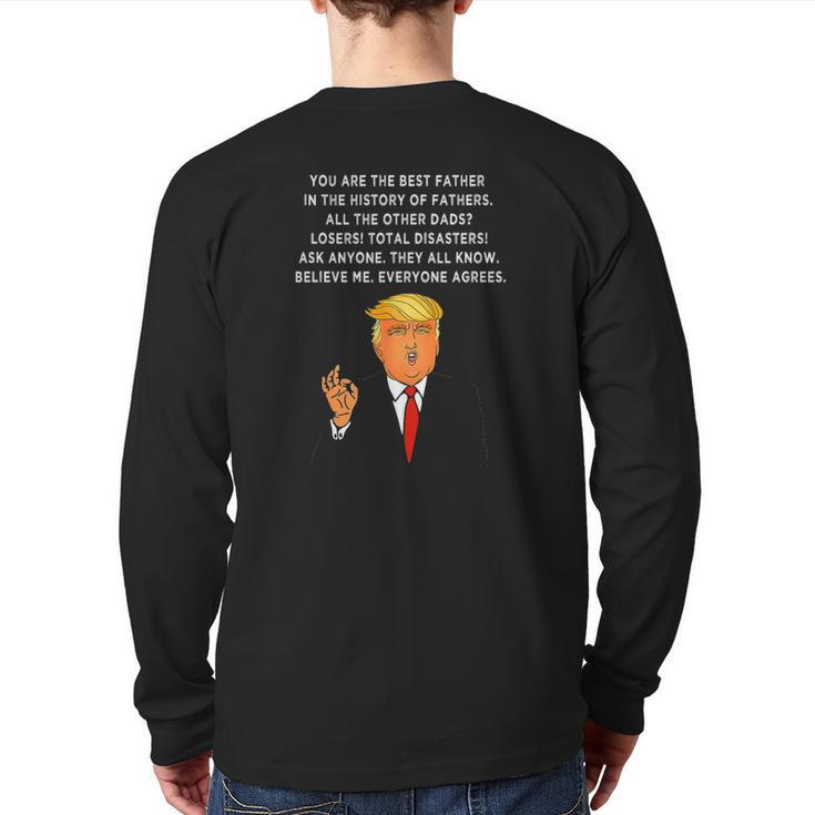 Great Dad Donald Trump Father's Day Vintage Back Print Long Sleeve T-shirt