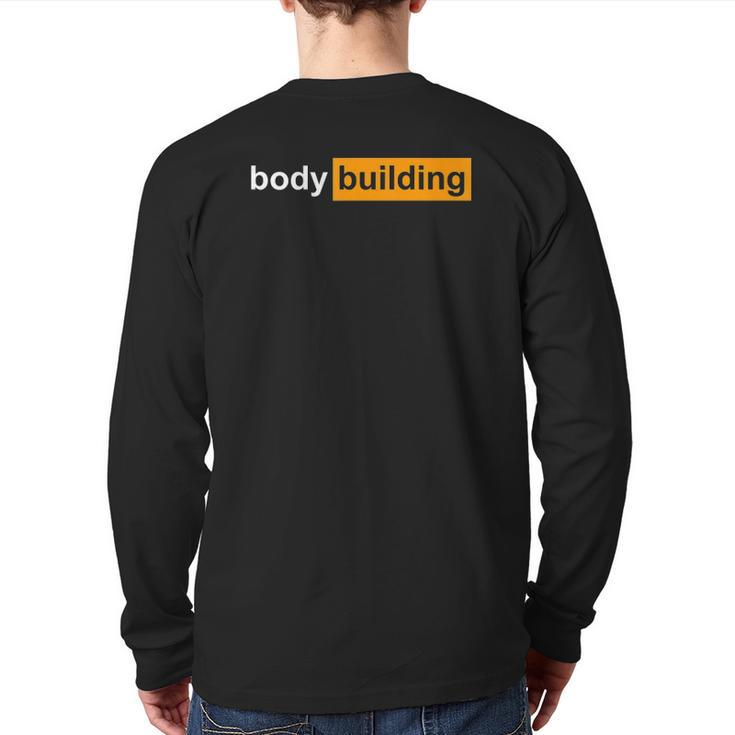 Gym Bodybuilding Sports Powerlifting Back Print Long Sleeve T-shirt