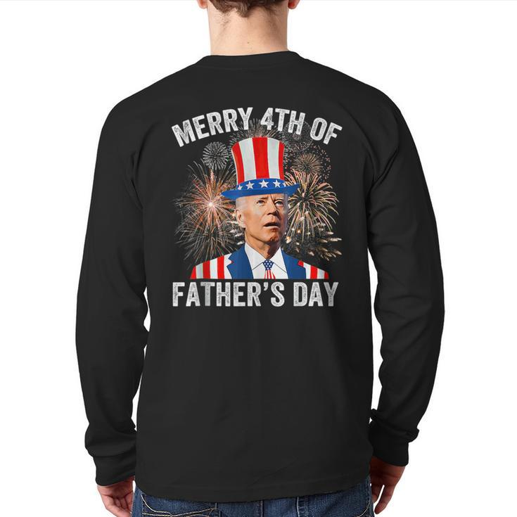 Joe Biden Merry 4Th Of Fathers Day Puzzled 4Th Of July Back Print Long Sleeve T-shirt