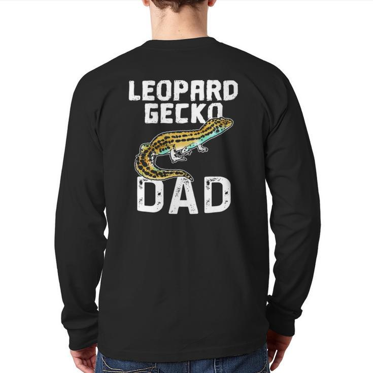 Leopard Gecko Graphic Lizard Lover Reptile Dad Back Print Long Sleeve T-shirt