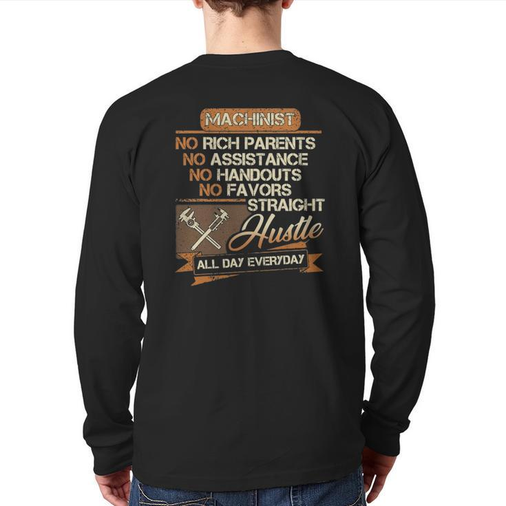 Machinist For Men Dad Brother Uncle Papa Back Print Long Sleeve T-shirt