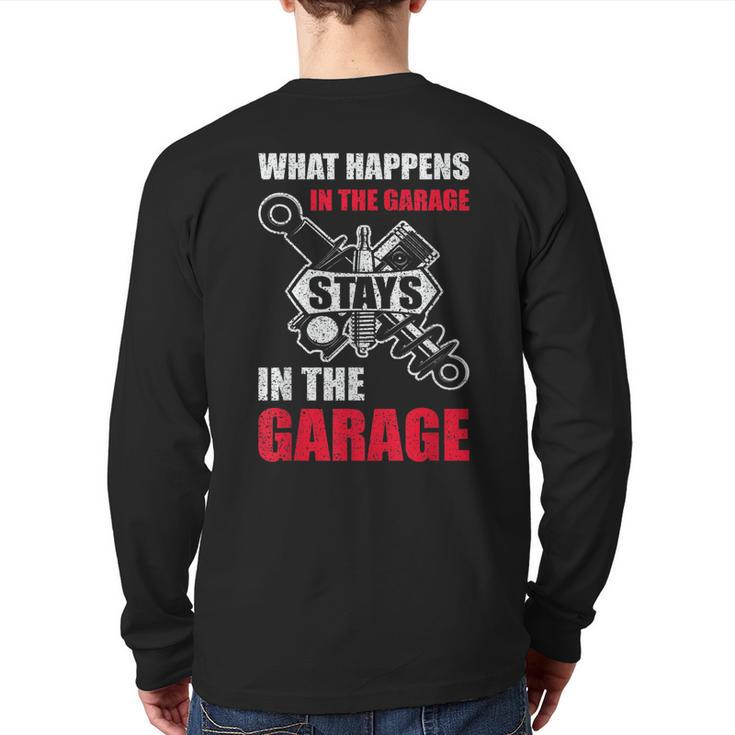 Mechanic For Men Car Dad Garage Father Day Car Lover Back Print Long Sleeve T-shirt
