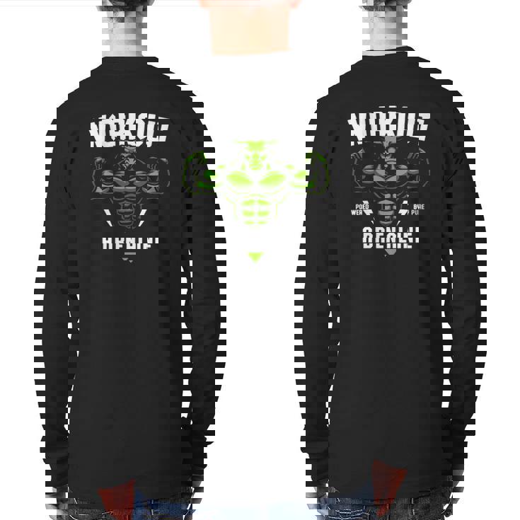 Motivational Workout Apparel Weightlifting Gym Men's Back Print Long Sleeve T-shirt