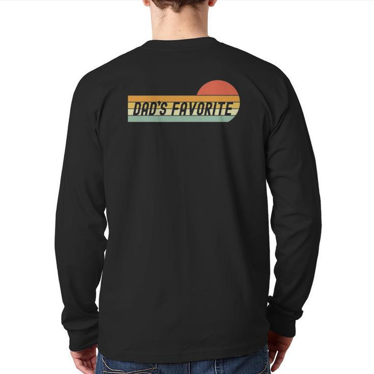 Retro Dad's Favorite Son Or Daughter Father's Day Back Print Long Sleeve T-shirt