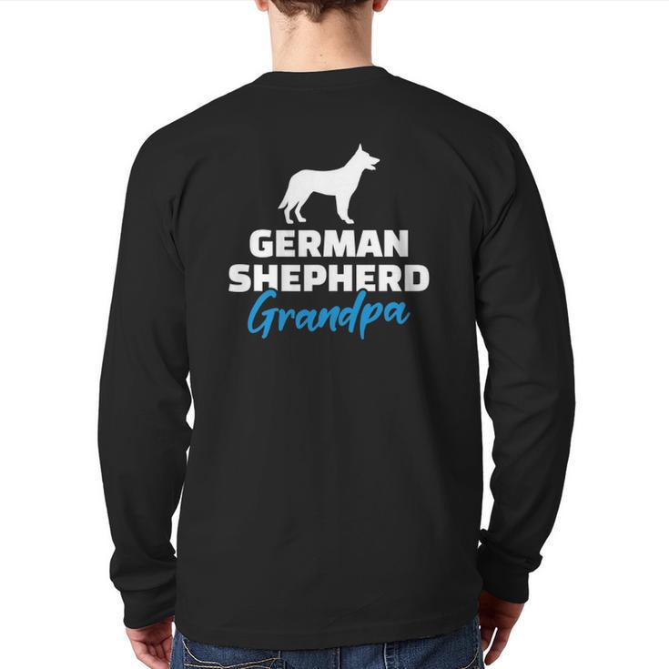 German Shepherd Grandpa Pet Lover Back Print Long Sleeve T-shirt
