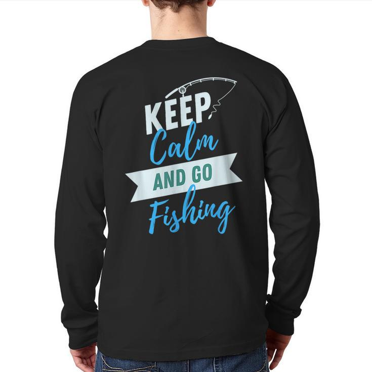 Go Fishing From Kids Father's Day Dad T Back Print Long Sleeve T-shirt