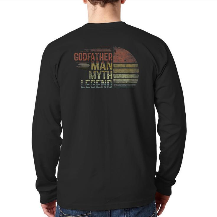 Godfather Man Myth Legend Vintage Men Classic Godfather Back Print Long Sleeve T-shirt