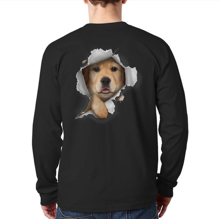 Golden Retriever Dog Dog Lover Golden Retriever Back Print Long Sleeve T-shirt