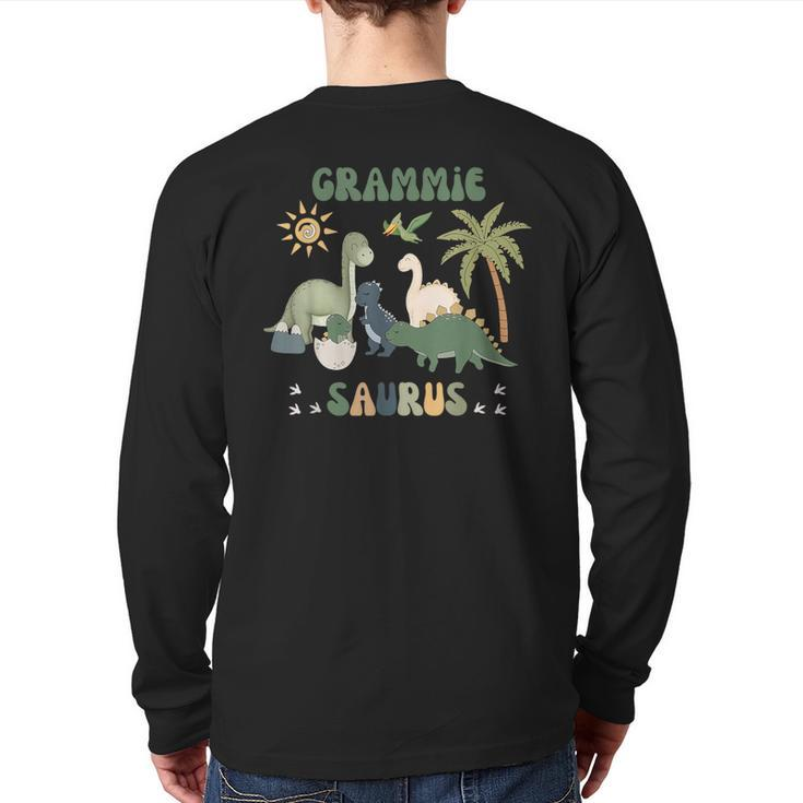 Grammiesaurus T Rex Dinosaur Grammie Saurus Family Matching Back Print Long Sleeve T-shirt