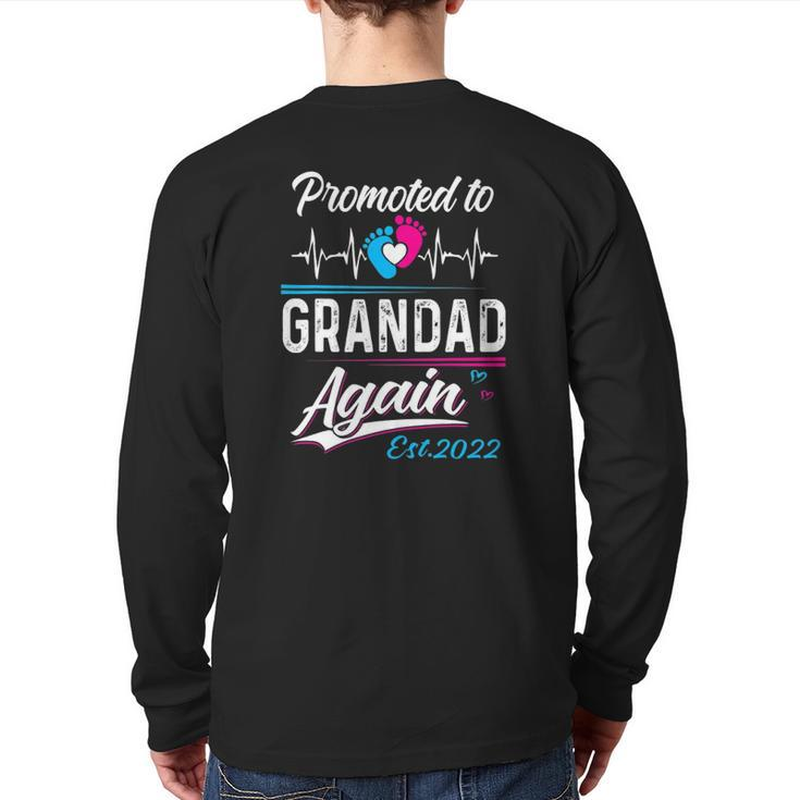 Grandad Promoted To Grandad Again Est 2022 For Men Man Back Print Long Sleeve T-shirt