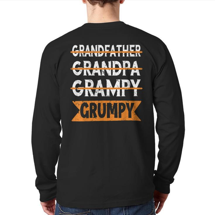 Grandad Grandfather Grandpa Grampy Grumpy Old Man Back Print Long Sleeve T-shirt