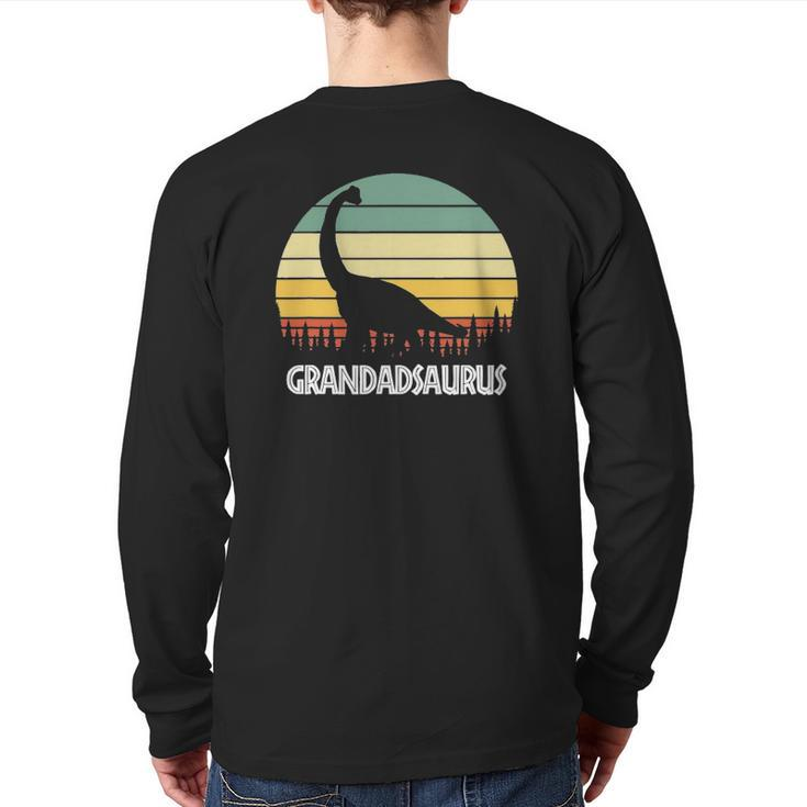 Grandadsaurus Grandad Saurus Grandad Dinosaur Back Print Long Sleeve T-shirt
