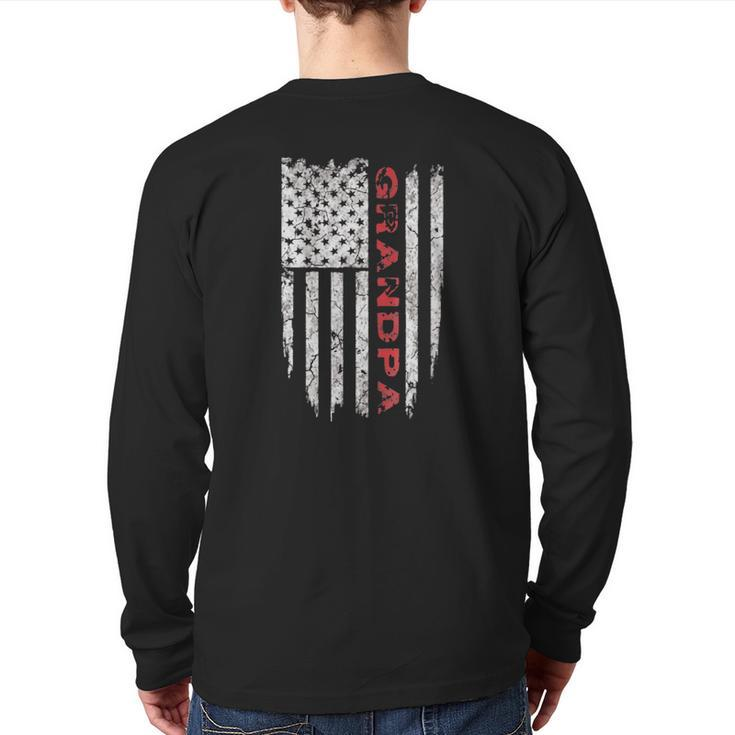 Grandpa American Flag Tee S Back Print Long Sleeve T-shirt