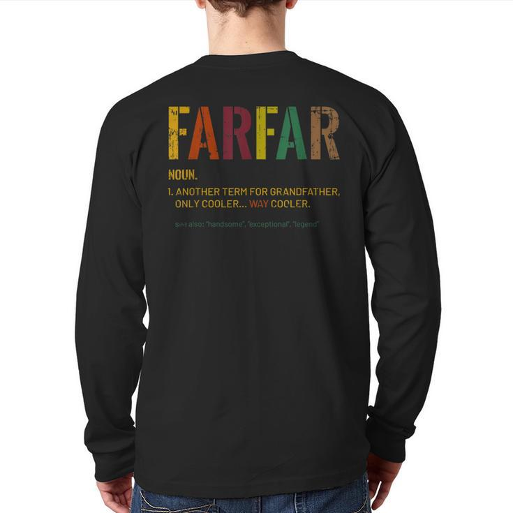 Grandpa Farfar Definition Cool Retro  Back Print Long Sleeve T-shirt
