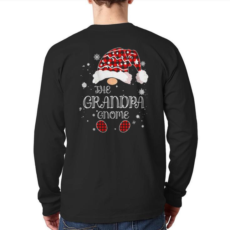 The Grandpa Gnome Xmas Matching Christmas Pajamas For Family Back Print Long Sleeve T-shirt