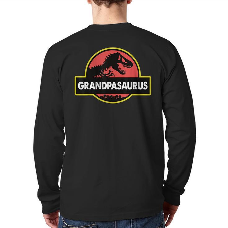 Grandpa Grandpasaurus Grandfather  Back Print Long Sleeve T-shirt