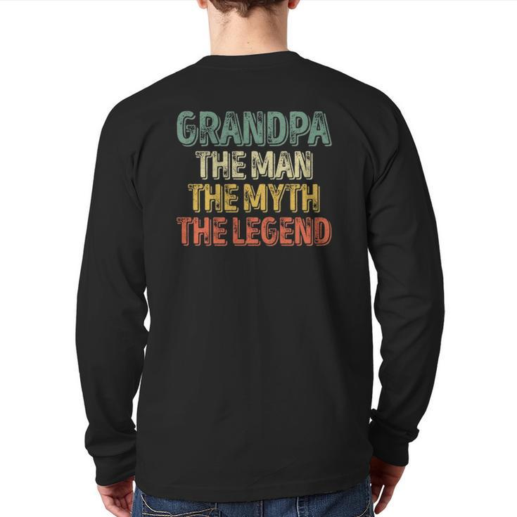 Grandpa The Man The Myth The Legend Christmas Back Print Long Sleeve T-shirt
