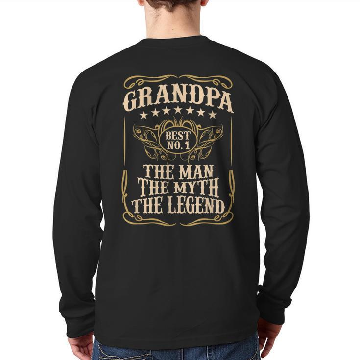 Grandpa The Man The Myth The Legend Father's Day  Back Print Long Sleeve T-shirt