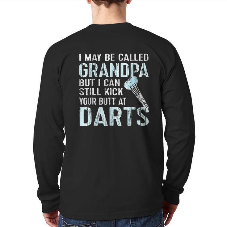 Grandpa Team League Darts Back Print Long Sleeve T-shirt