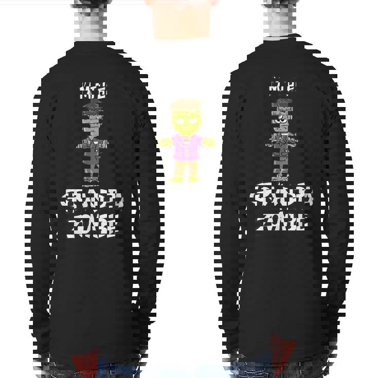 Grandpa Zombie Halloween Matching Family Costume Halloween Back Print Long Sleeve T-shirt