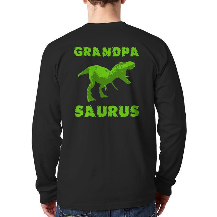 Grandpasaurus Grandpa Dinosaur Grandfather Father Day Back Print Long Sleeve T-shirt