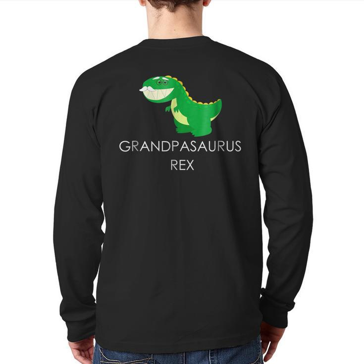 Grandpasaurus Rex Trex Grandpa Dinosaur Pun Back Print Long Sleeve T-shirt