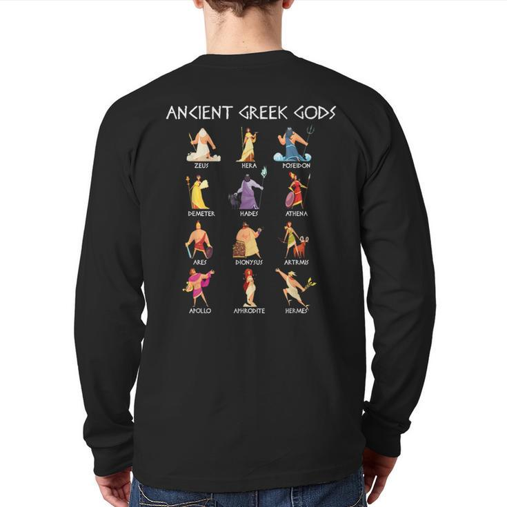Greek Gods Greek Mythology Ancient Legends Back Print Long Sleeve T-shirt