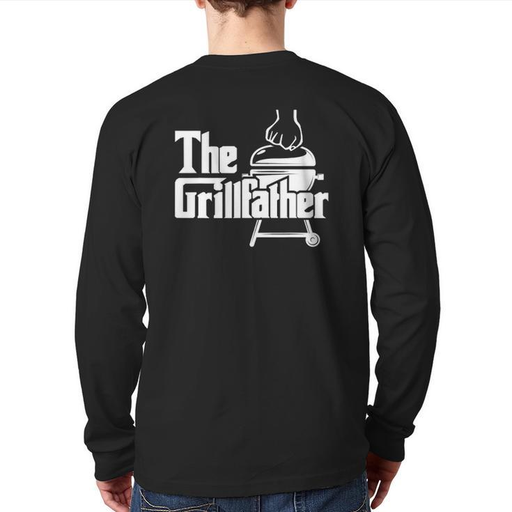 The Grillfather Pitmaster Bbq Lover Smoker Grilling Dad Back Print Long Sleeve T-shirt