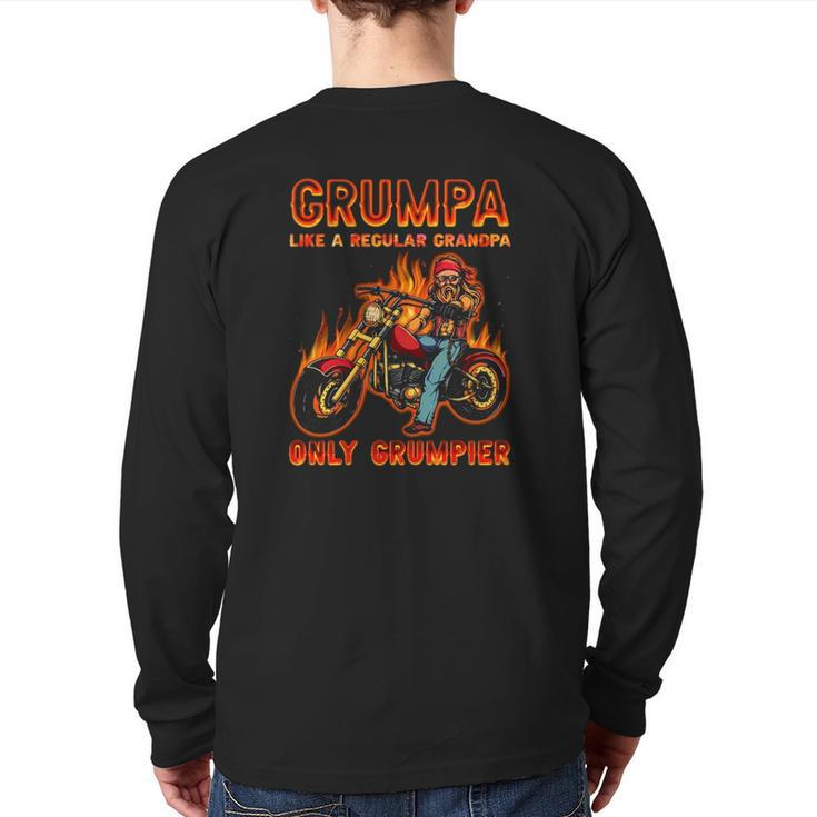Grumpa Like A Regular Grandpa Only Grumpier  For Cool Grandpa Biker Back Print Long Sleeve T-shirt