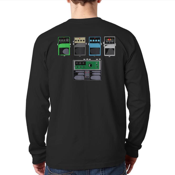 Guitar PedalsClassic Rock Effects Guitarist Back Print Long Sleeve T-shirt