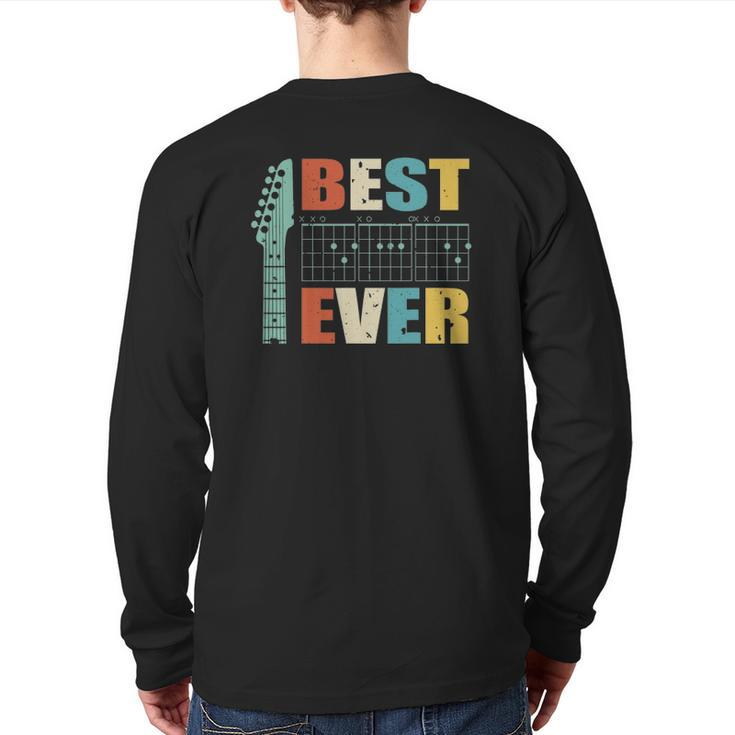 Guitarist Father Best Dad Ever D A D Chord Dad Back Print Long Sleeve T-shirt