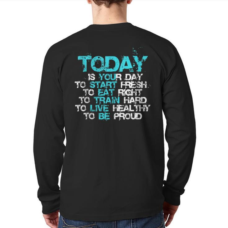 Gym Motivation Workout Quote Motivational Fitness Lover  Back Print Long Sleeve T-shirt