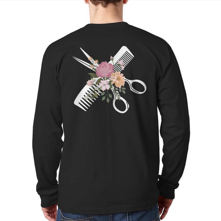 Hairdresser Stylist Hairstyle Hair Salon Hairstylist Back Print Long Sleeve T-shirt