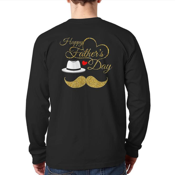 Happy Father's Day Gold For Men Dad Love Back Print Long Sleeve T-shirt