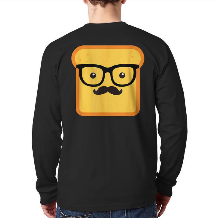 Hipster Loaf Of Bread Cartoon & Trendy Chef Back Print Long Sleeve T-shirt