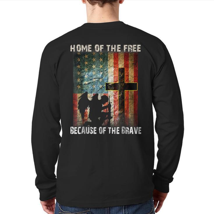 Home Of The Free Because Of The Brave Veterans Back Print Long Sleeve T-shirt