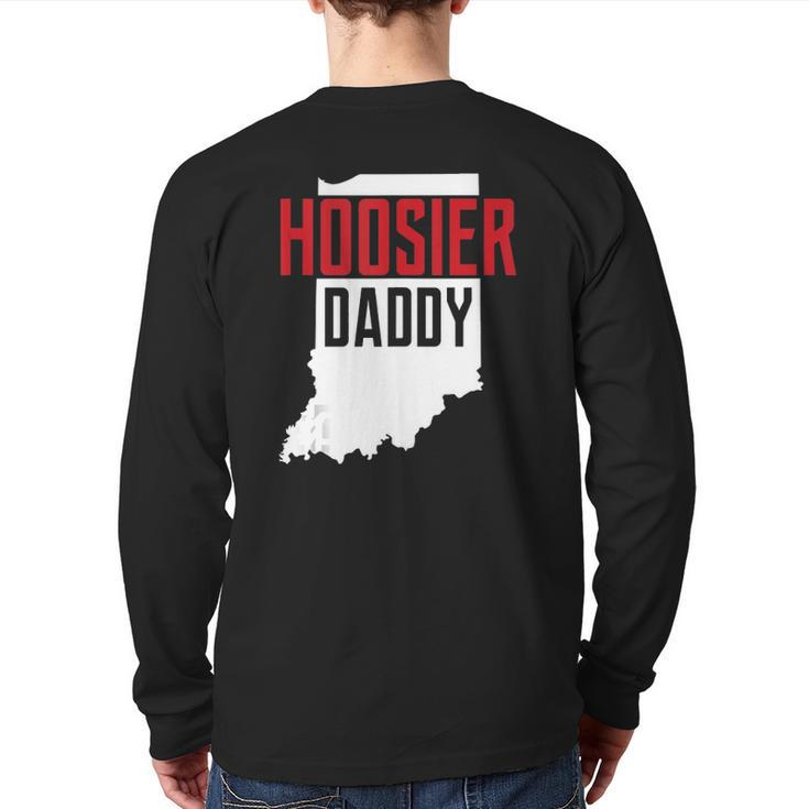 Hoosier Daddy Indiana State Map Tank Top Back Print Long Sleeve T-shirt