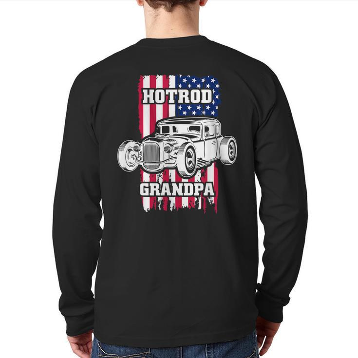 Hot Rod Grandpa American Vintage Tuning Mechanic Back Print Long Sleeve T-shirt