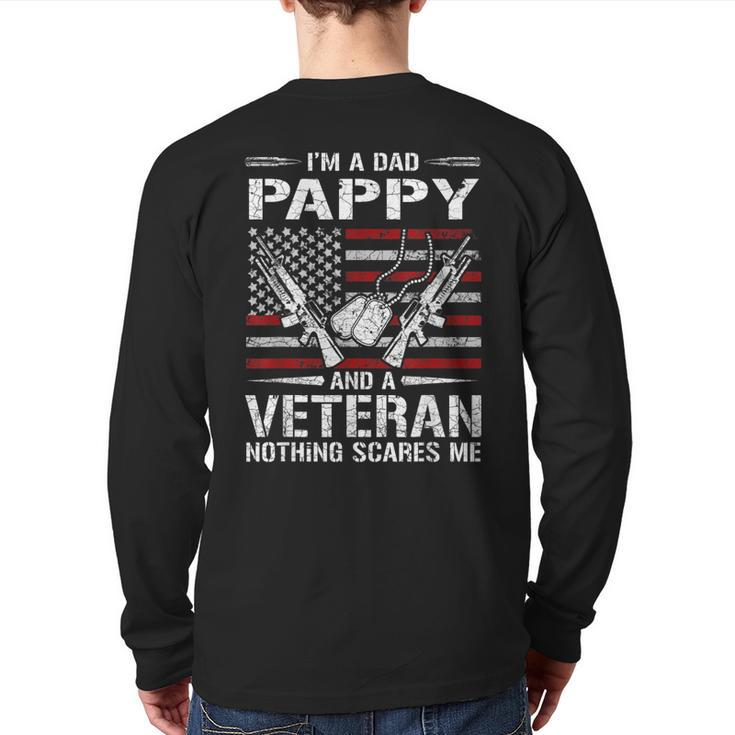 I'm A Dad Pappy Veteran Father's Day Back Print Long Sleeve T-shirt