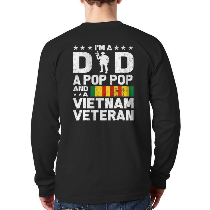 I'm A Dad Pop Pop Vietnam Veteran Fathers Day Men Back Print Long Sleeve T-shirt