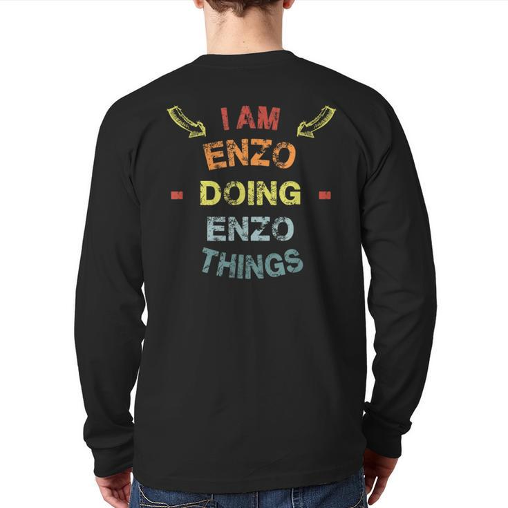 I'm Enzo Doing Enzo Things Cool Christmas Back Print Long Sleeve T-shirt